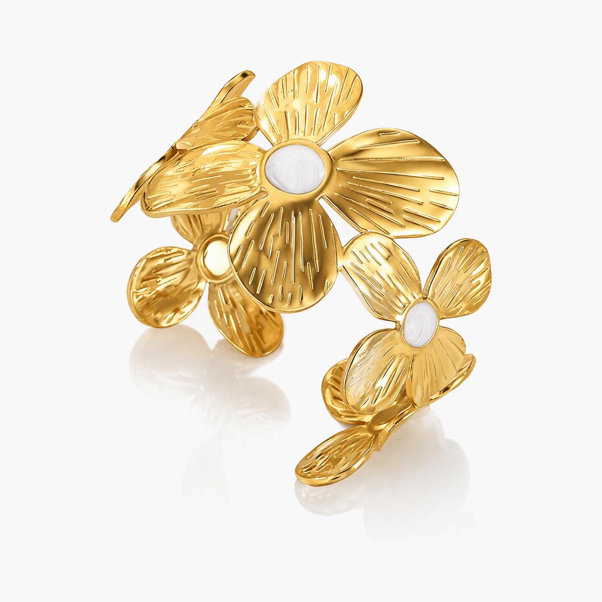 Textured Flower Cluster Cuff