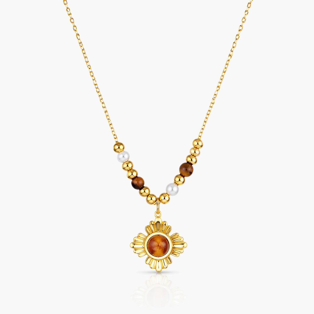 Vintage Sun Pendant Necklace