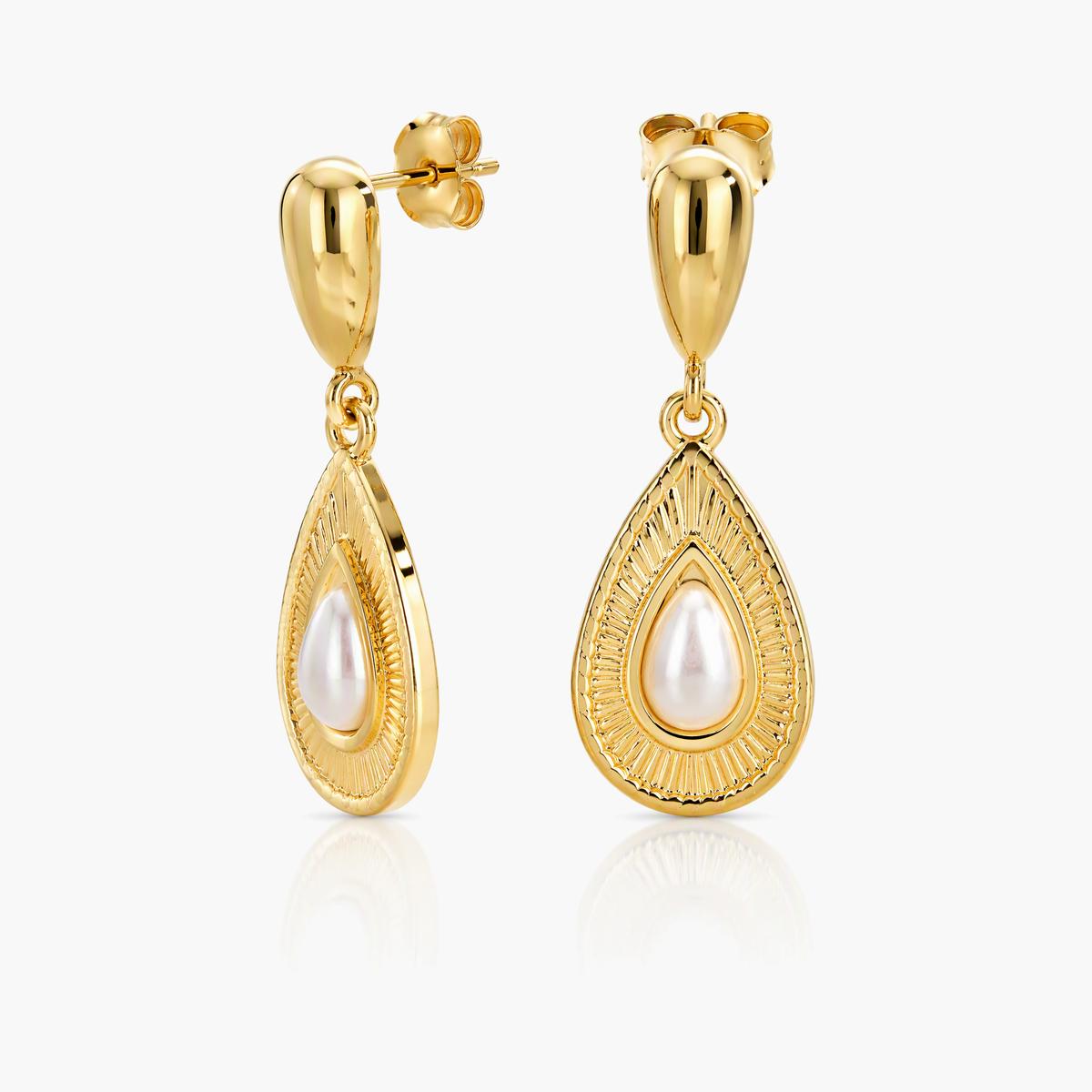 Teardrop Pearl Drop Earrings