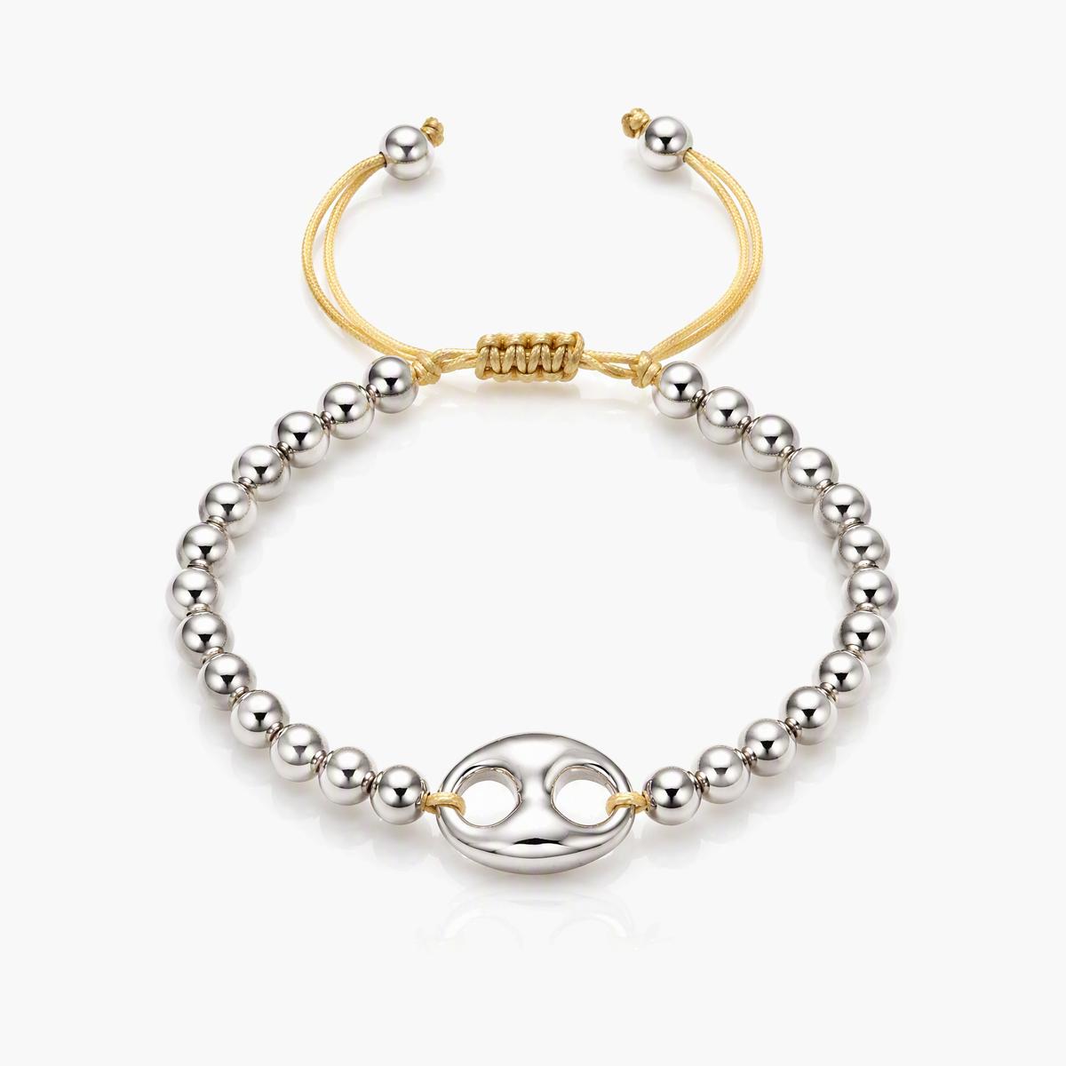 Trendy Oval Link Beaded Bracelet