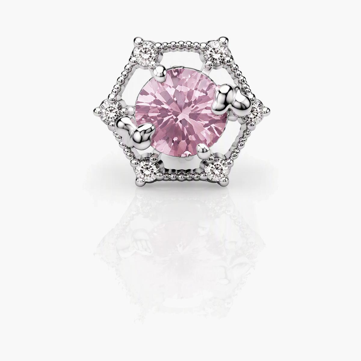 Dainty Hexagonal Halo Stud Earrings