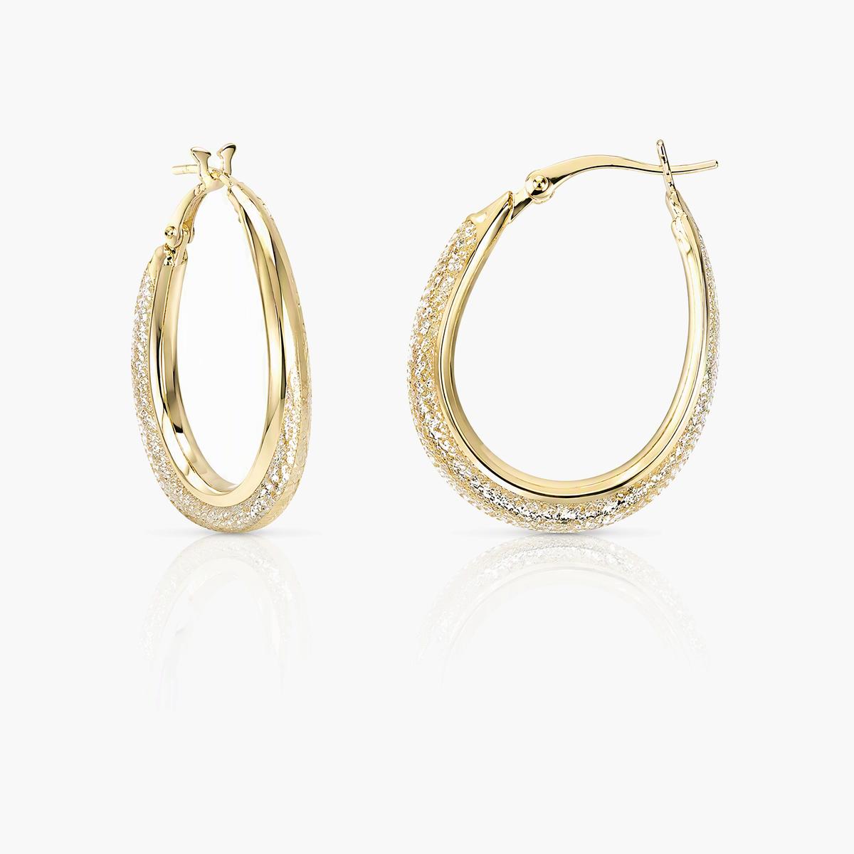 Textured Oval Hoop Earrings