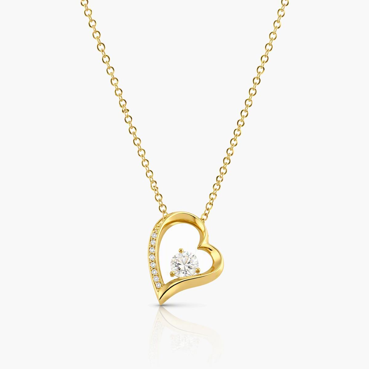 Elegant Open Heart Pendant Necklace