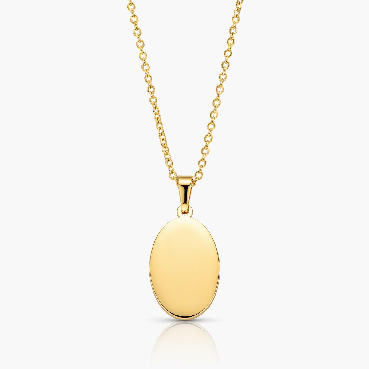 Minimalist Oval Pendant Necklace