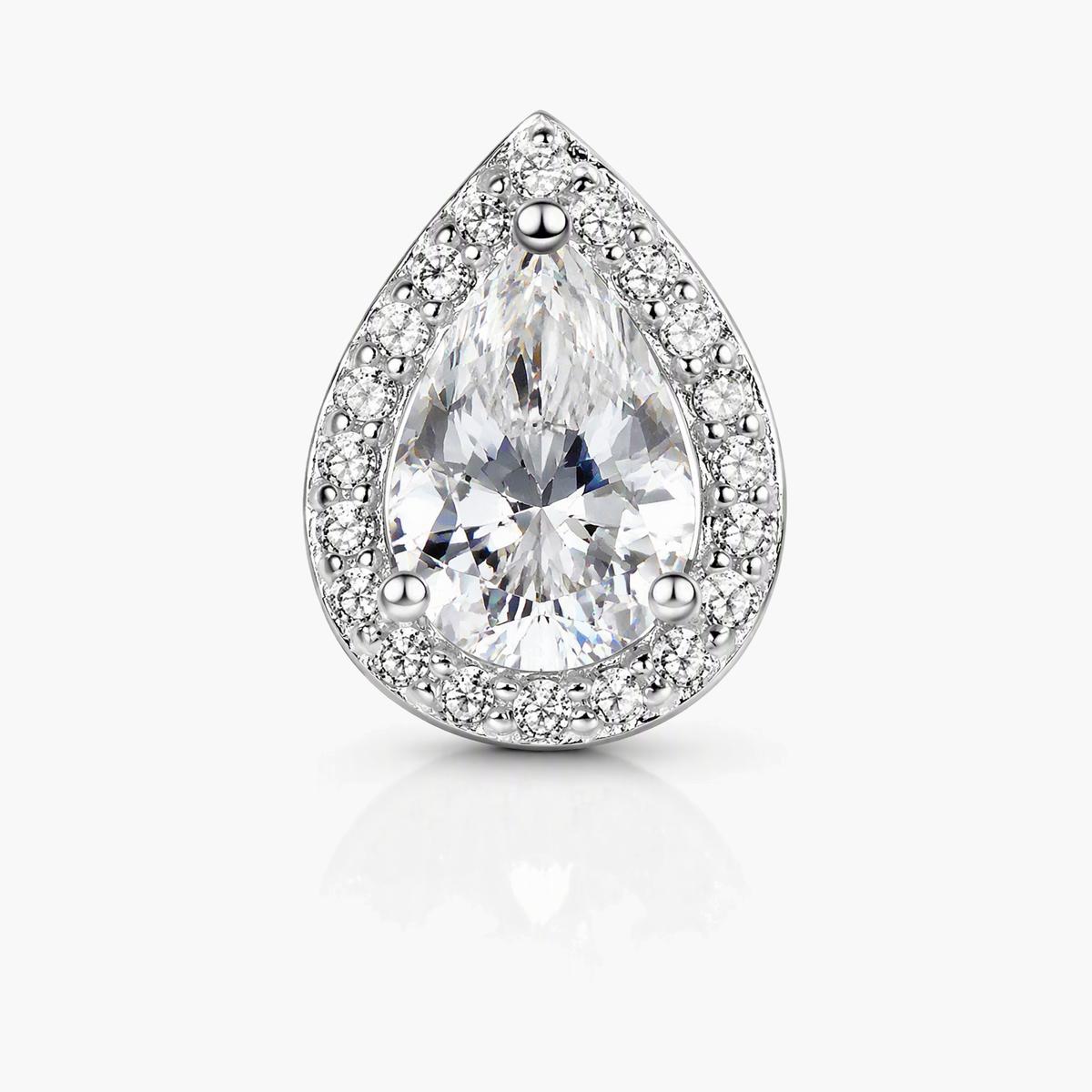 Elegant Teardrop Halo Stud Earrings