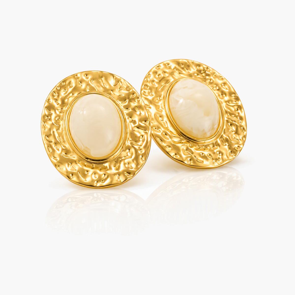 Chunky Irregular Shell Stud Earrings