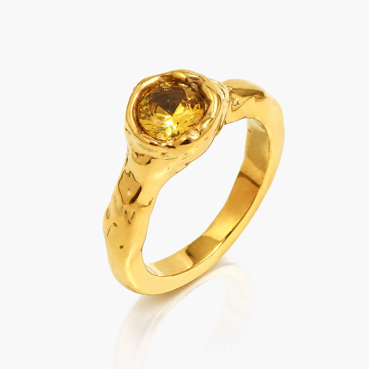 Twisted Band Single Stone Ring