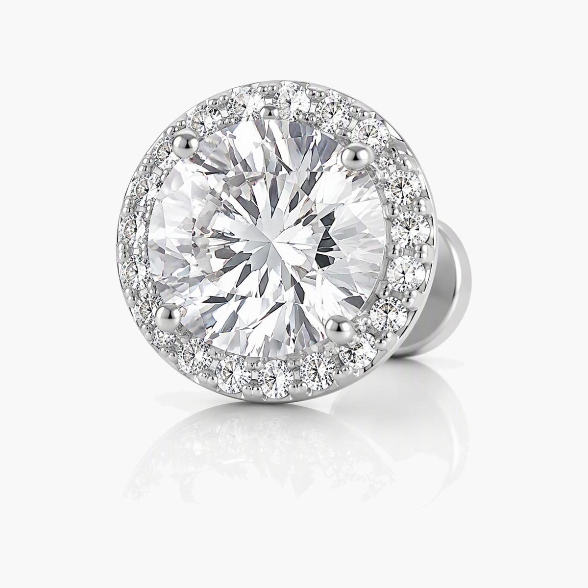 Round Halo Stud Earrings