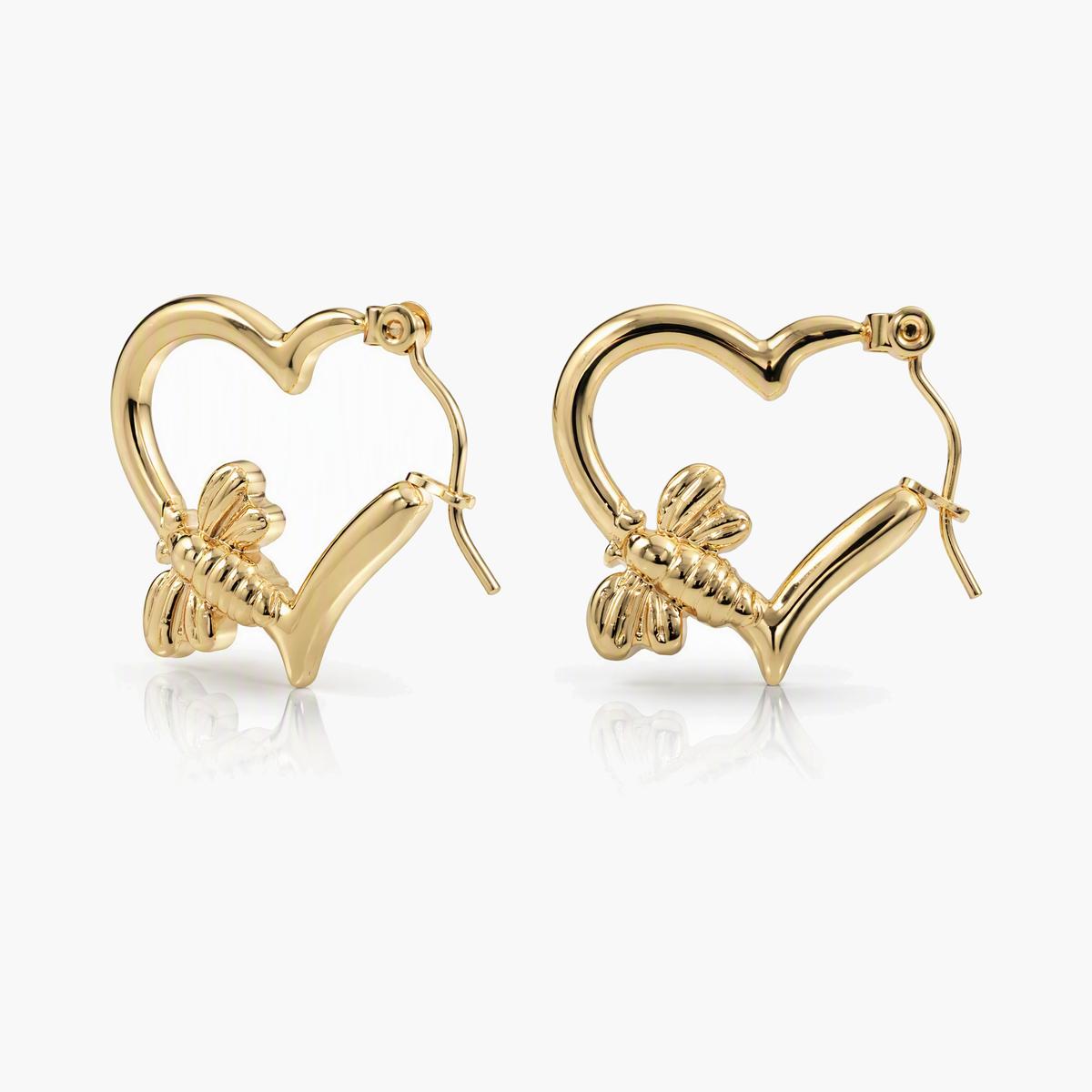 Trendy Heart Charm Hoop Earrings
