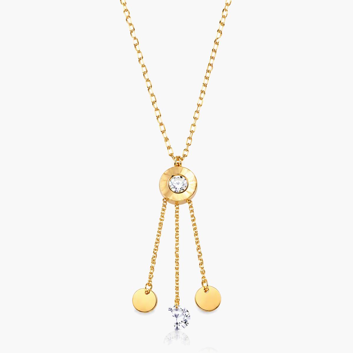 Dainty Disc Tassel Necklace