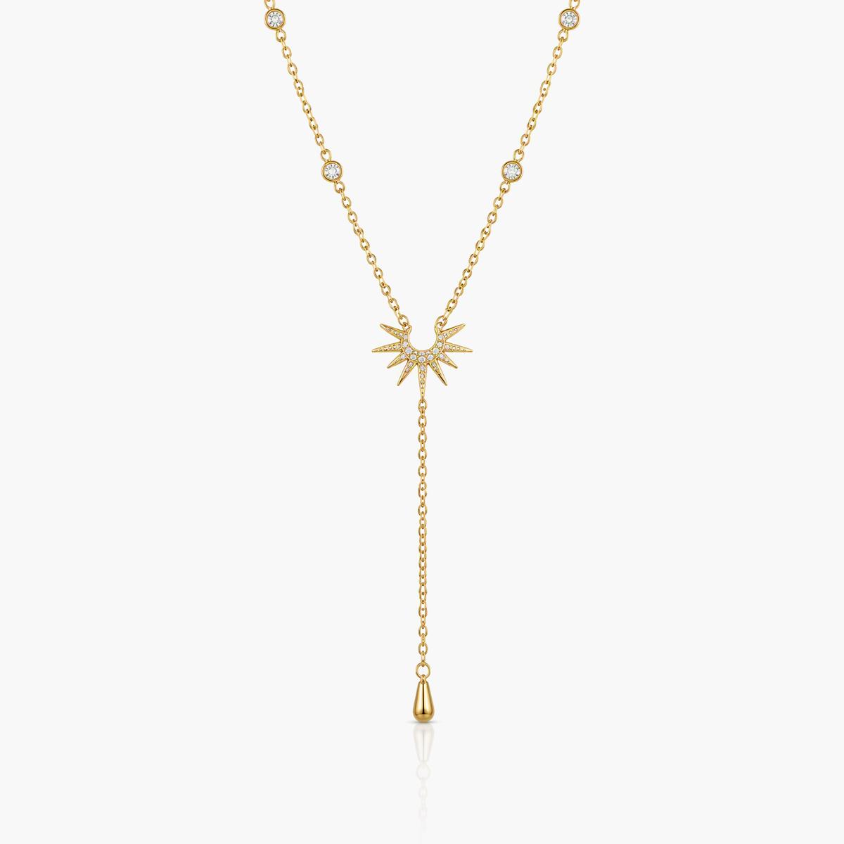 Dainty Sunburst Y-Necklace