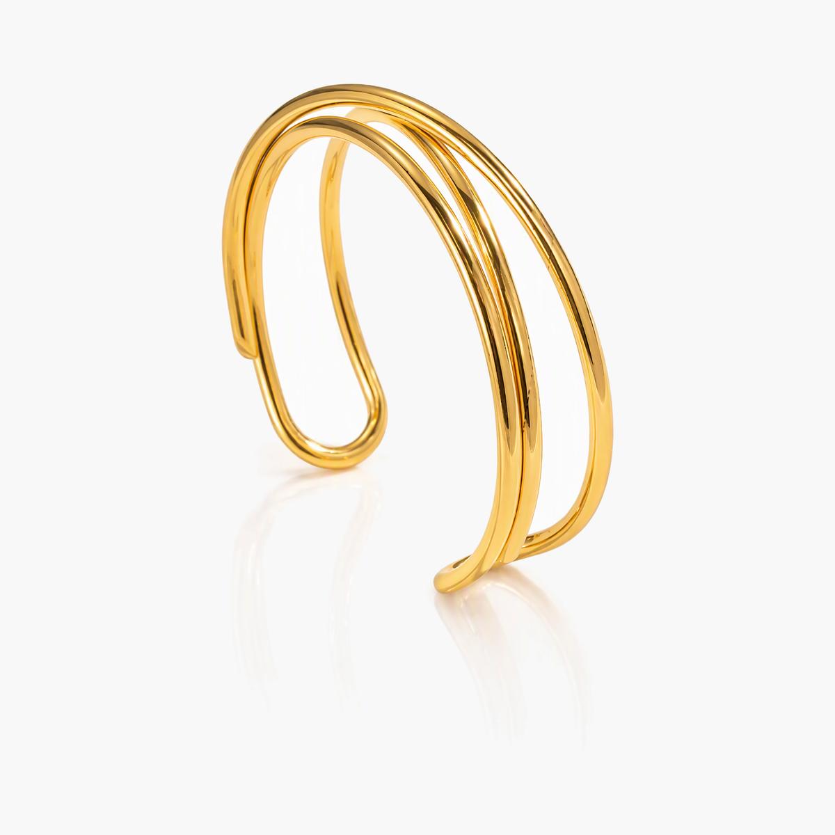 Minimalist Twisted Band Open Cuff Bracelet