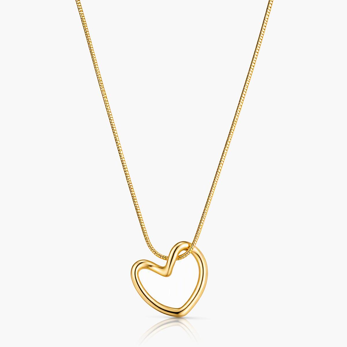 Dainty Open Heart Pendant Necklace