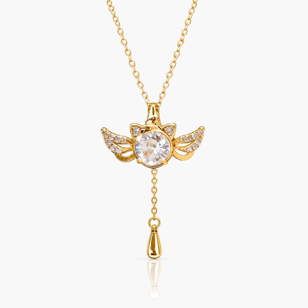 Cute Wing Teardrop Pendant Necklace