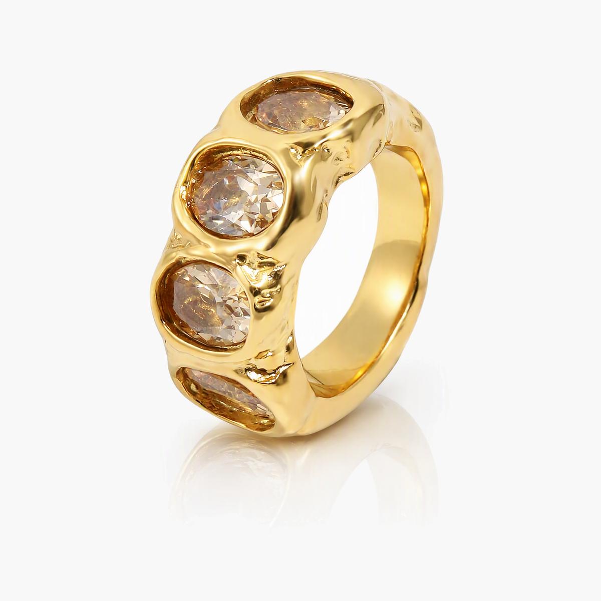 Chunky Three-Stone Ring