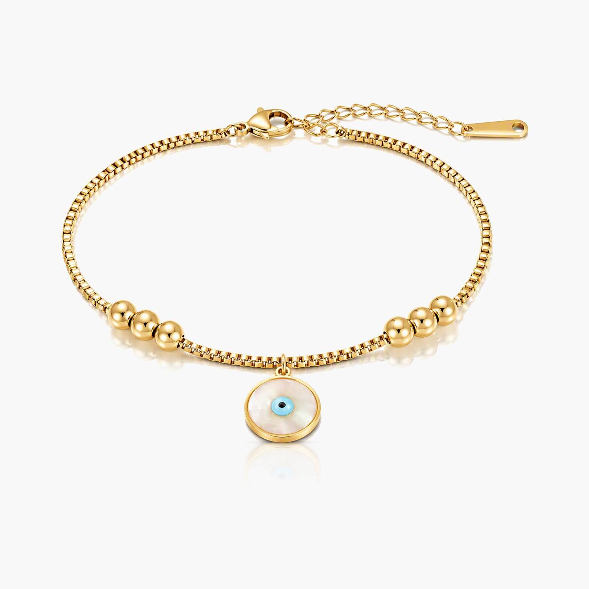 Dainty Evil Eye Charm Bracelet