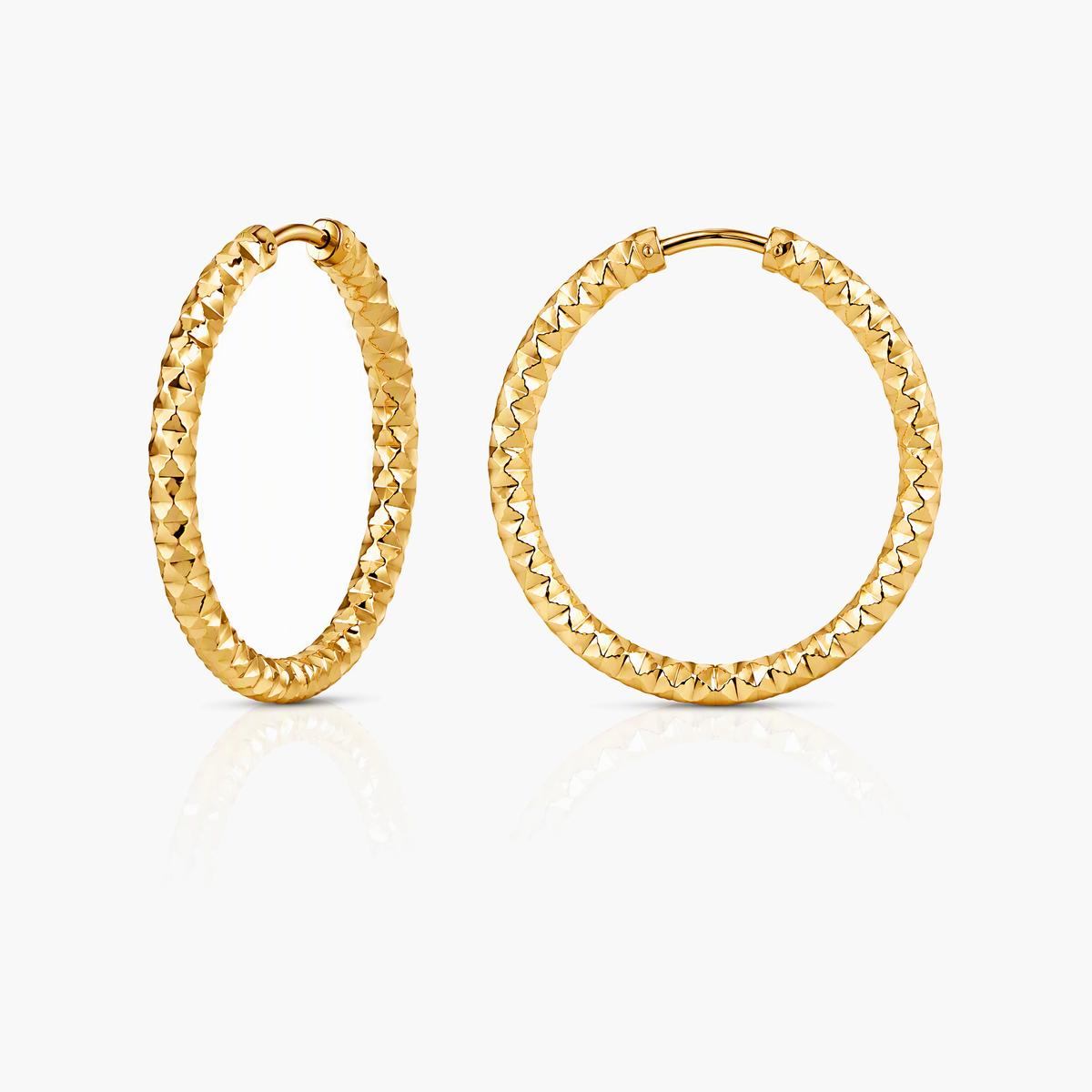 Trendy Faceted Hoop Earrings