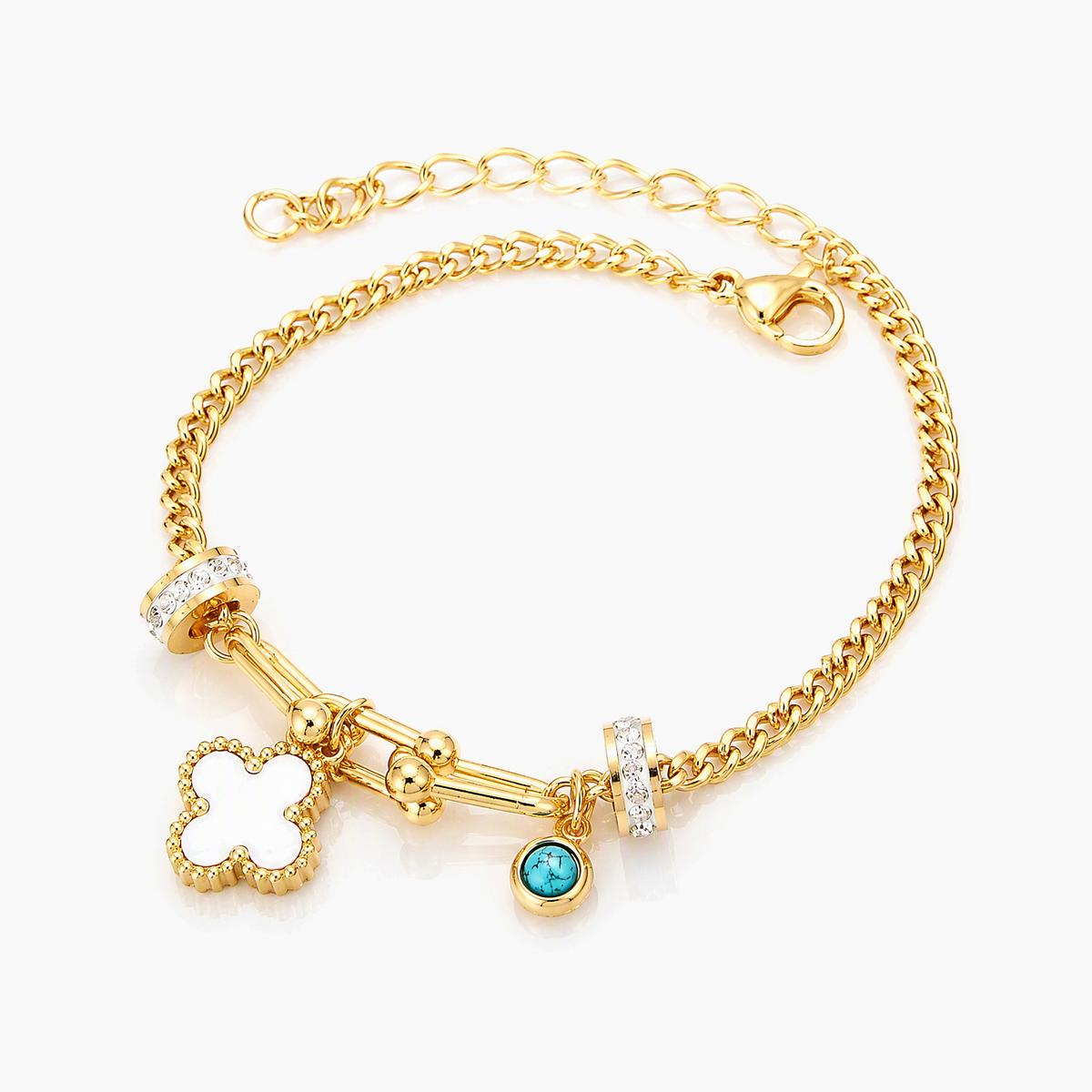 Four-Leaf Clover Charm Bracelet