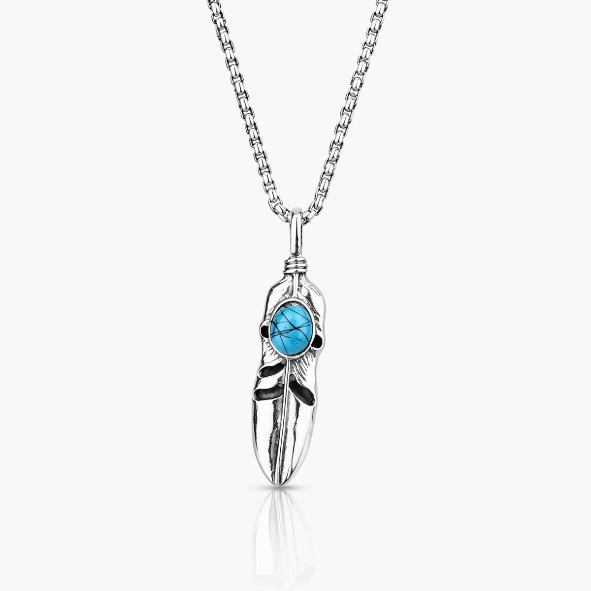 Boho Double Feather Pendant Necklace
