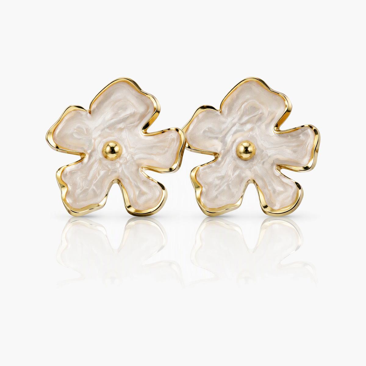 Enamel Motif Stud Earrings