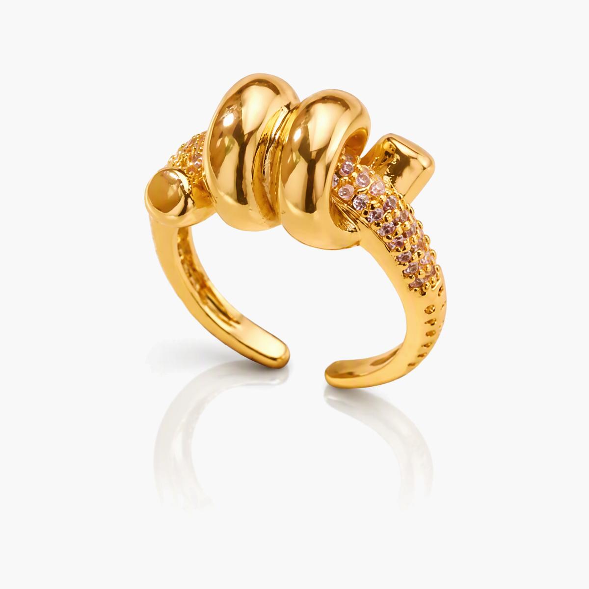 Trendy Geometric Open Cuff Ring