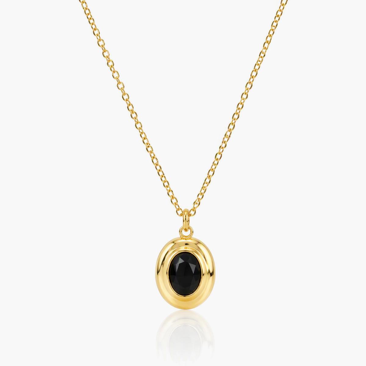Dainty Oval Stone Pendant Necklace