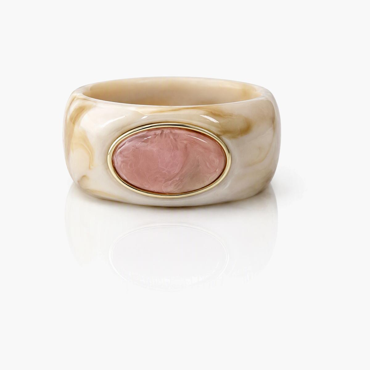Chunky Oval Stone Cuff Bracelet