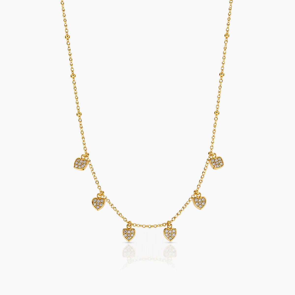 Dainty Heart & Teardrop Charm Necklace