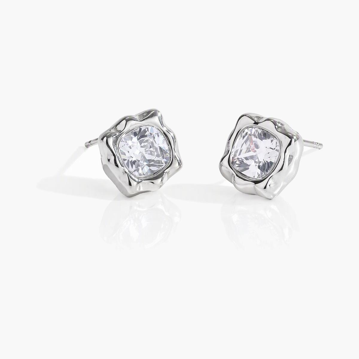 Irregular Bezel Stud Earrings