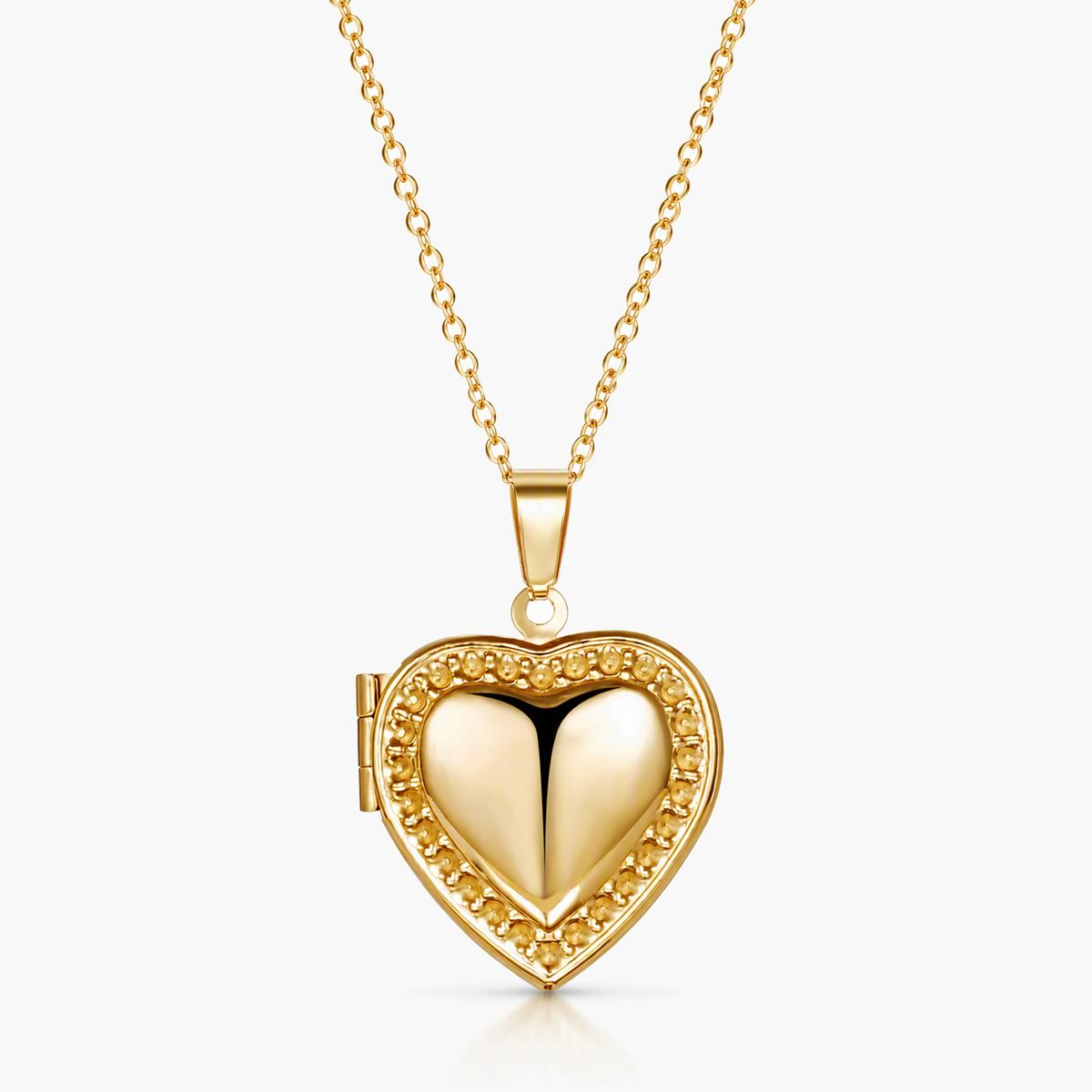 Elegant Heart Locket Pendant Necklace