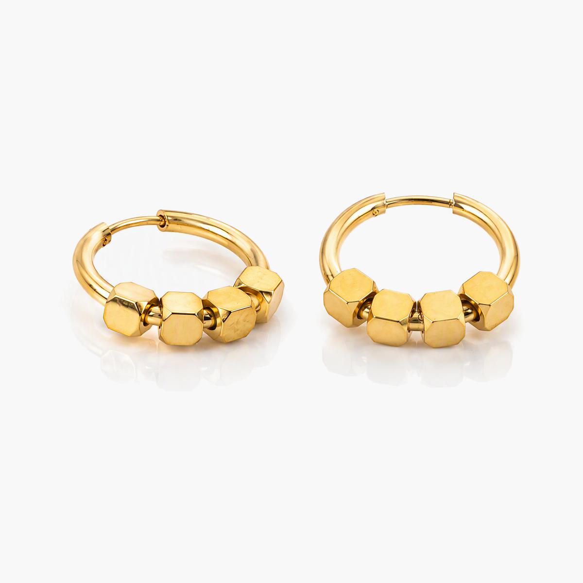 Geometric Cube Hoop Earrings