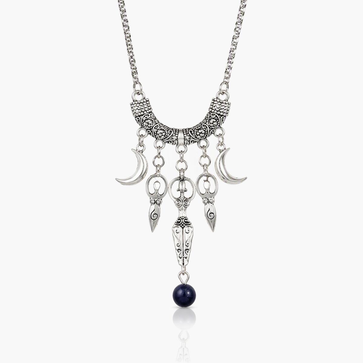Vintage Moon and Sword Pendant Necklace