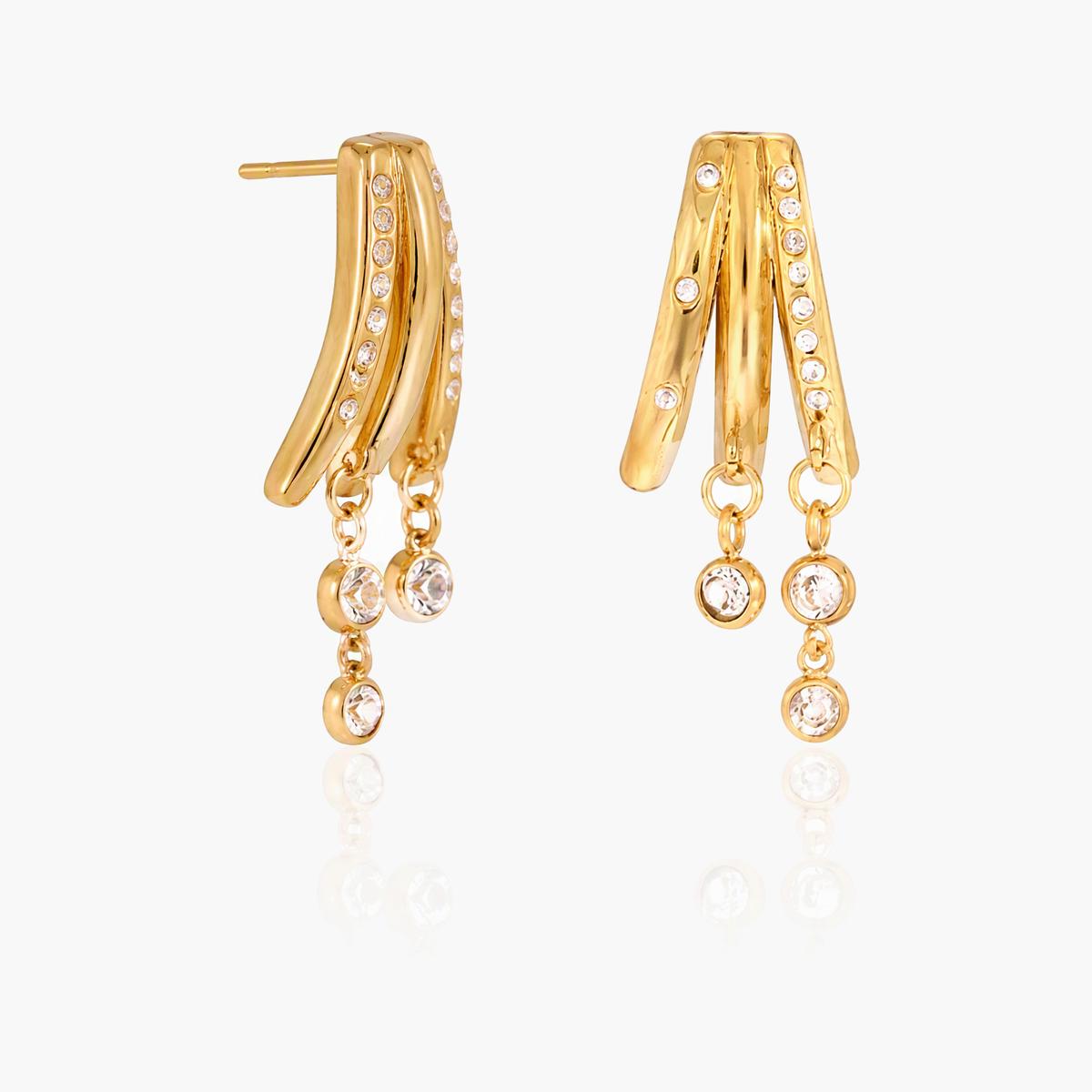 Dainty Star Moon Charm Huggie Earrings