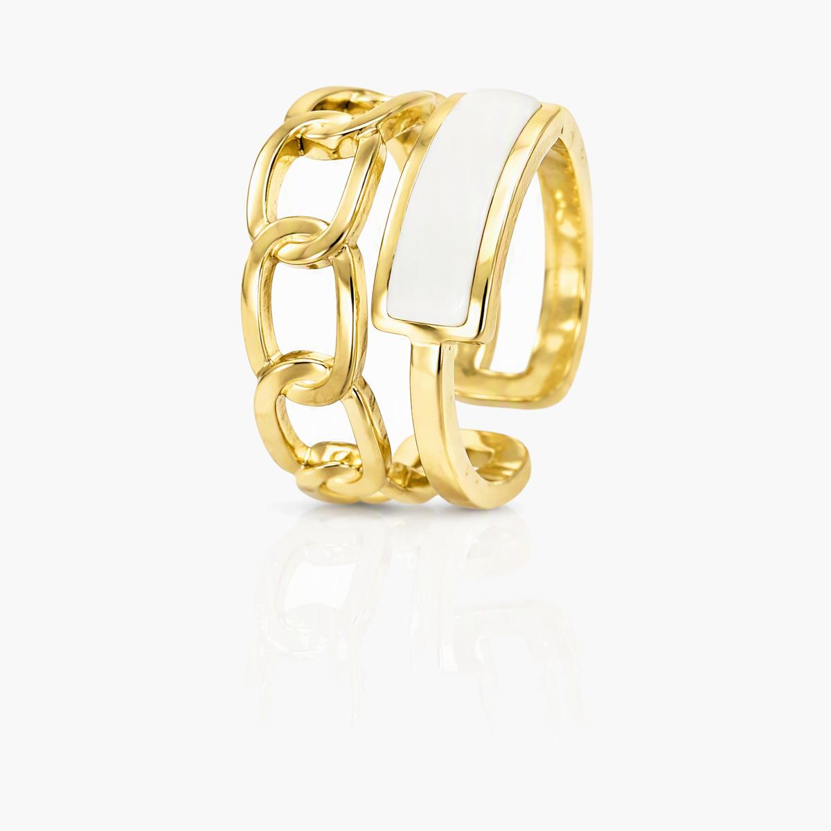 Trendy Rectangular Link Ring