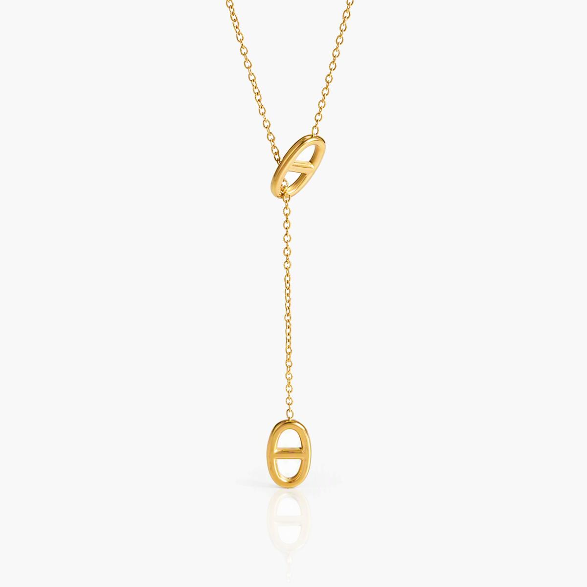 Minimalist Double Oval Y-Necklace