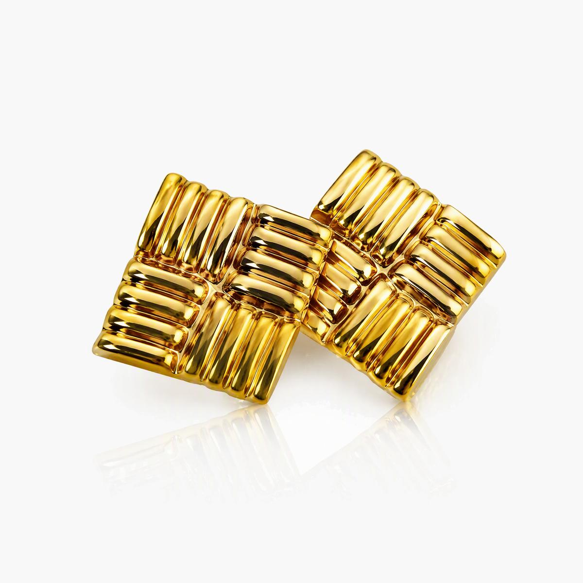 Trendy Geometric Textured Stud Earrings