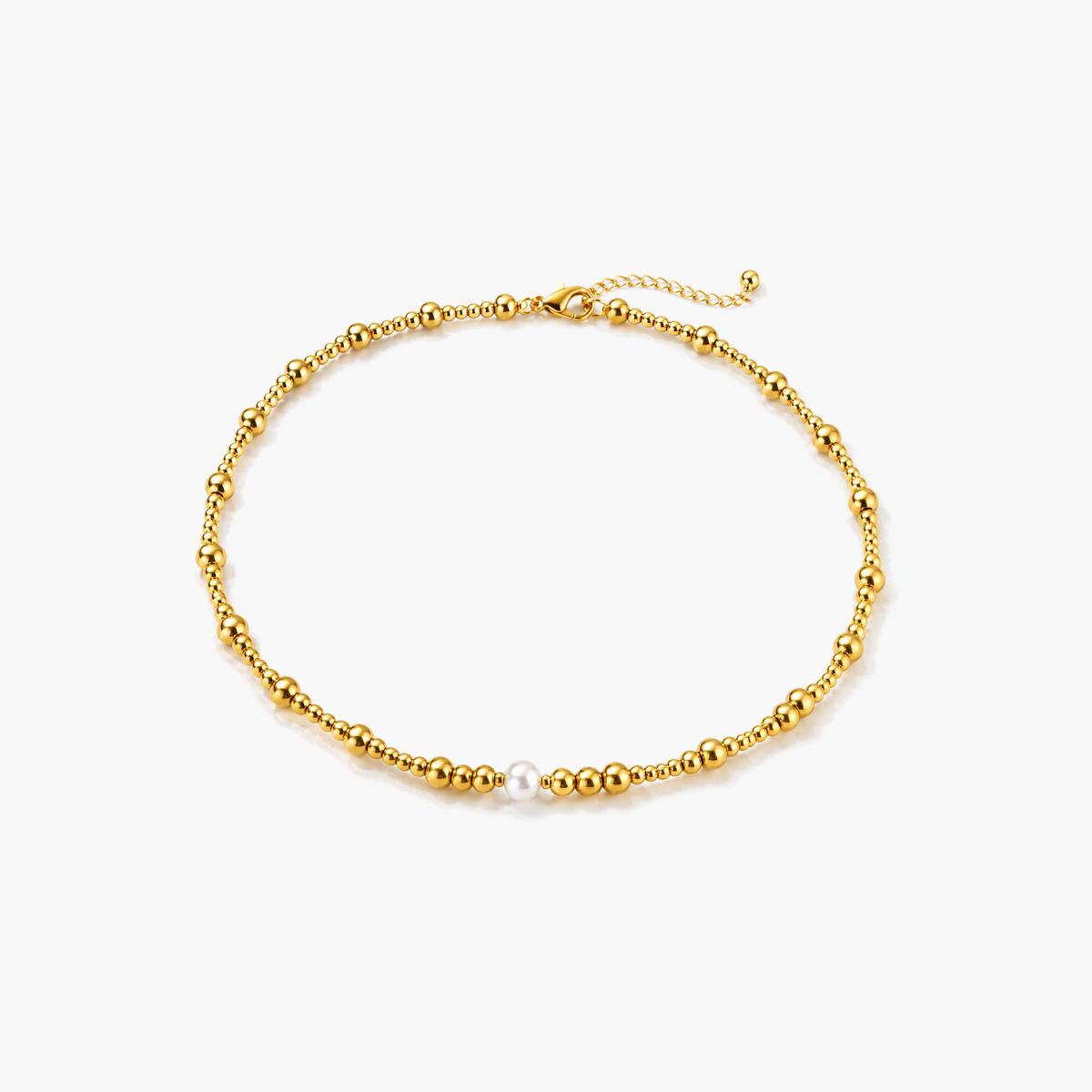Dainty Beaded Pearl Necklace