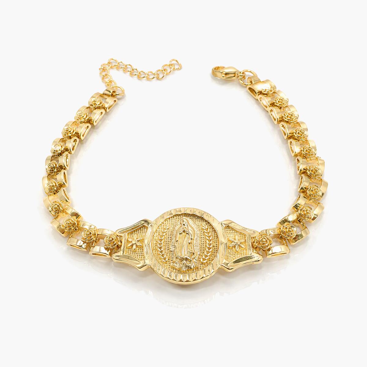 Luxury Virgin Mary Rose Link Bracelet