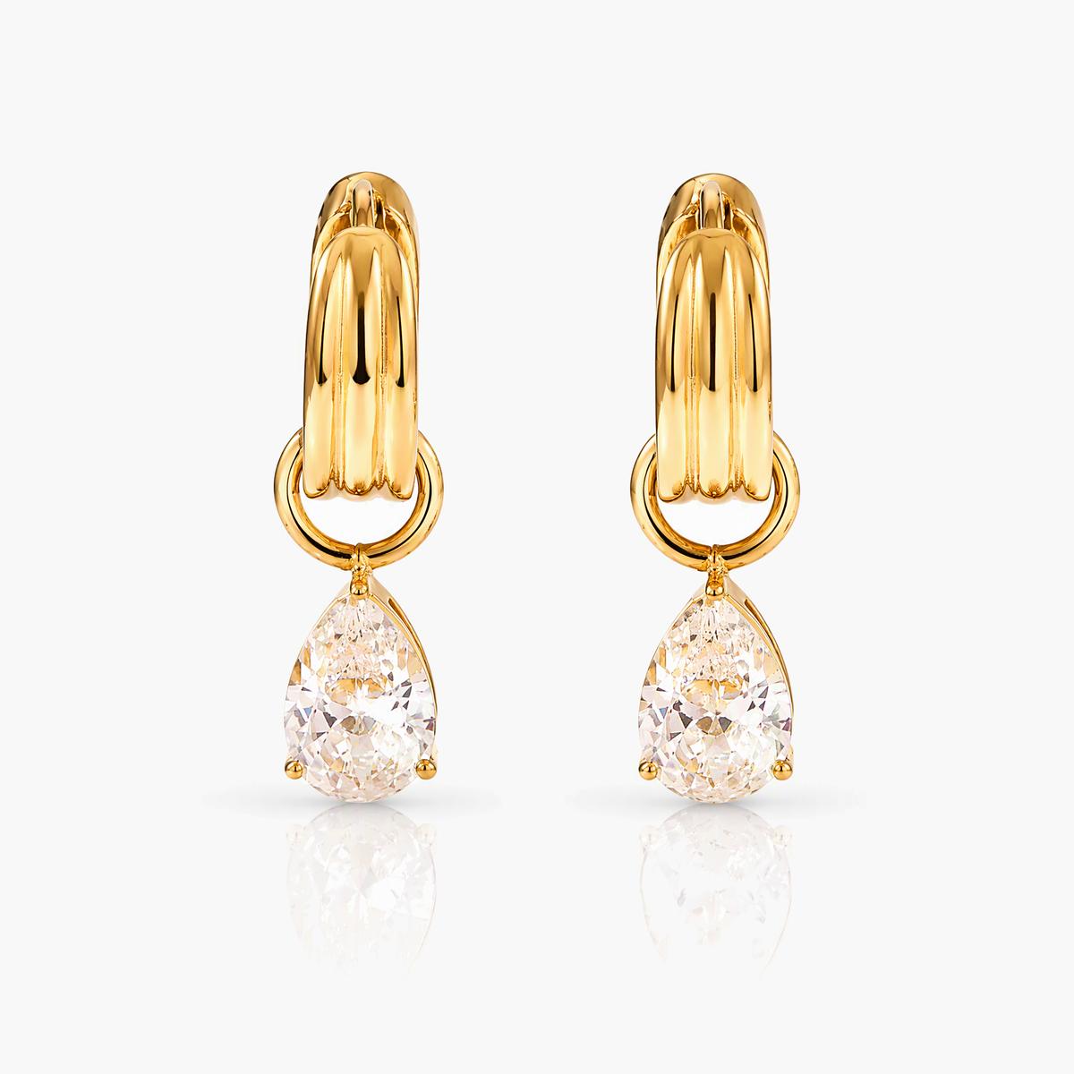 Elegant Teardrop Stone Drop Earrings