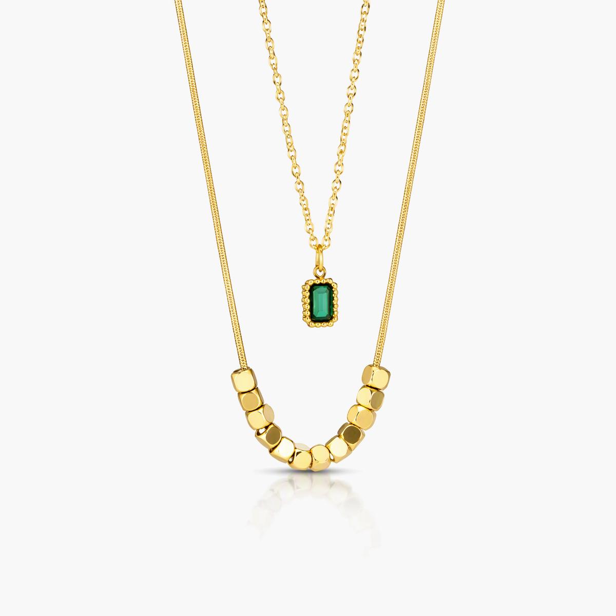 Dainty Bar Rectangle Pendant Necklace