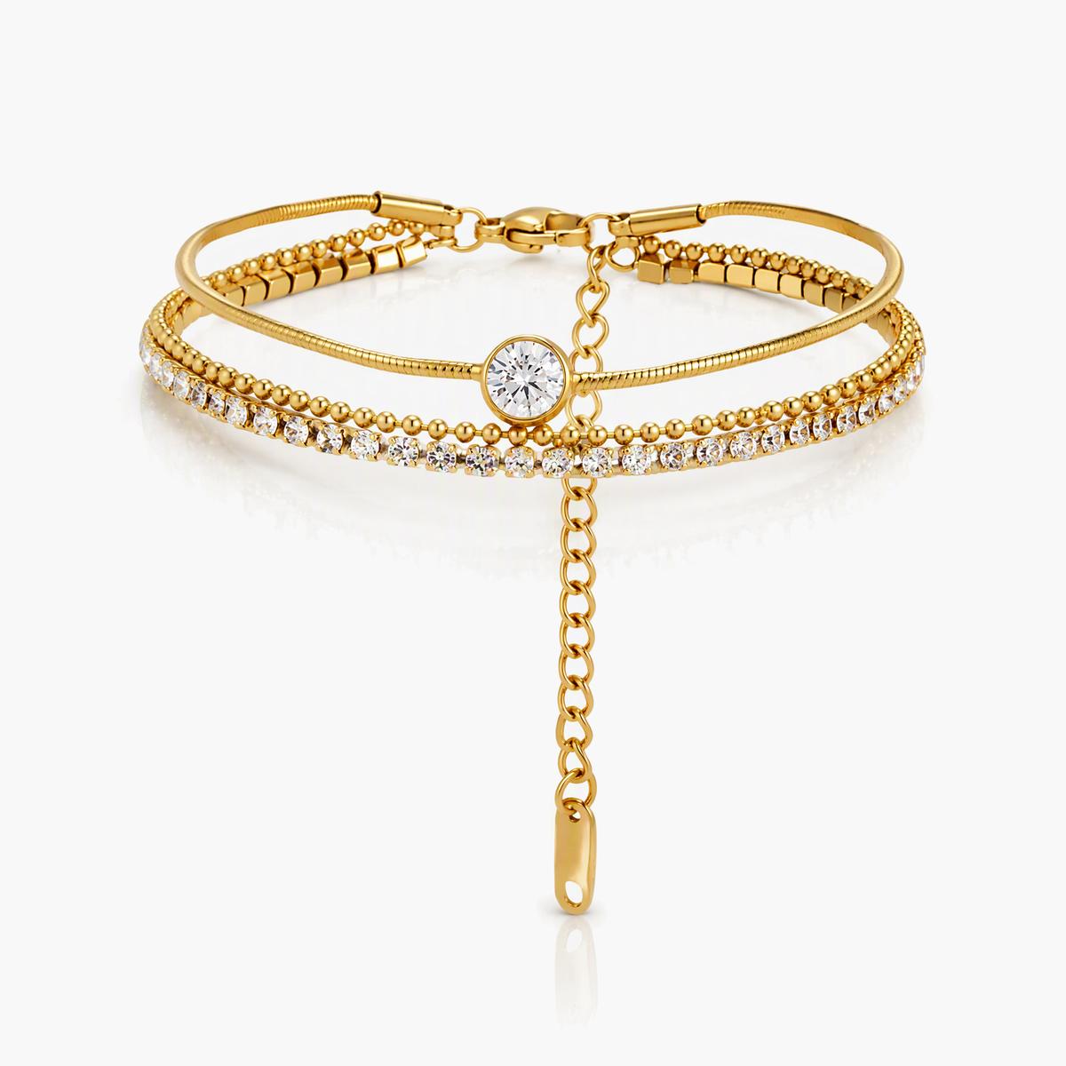 Dainty Wavy Single Stone Bracelet
