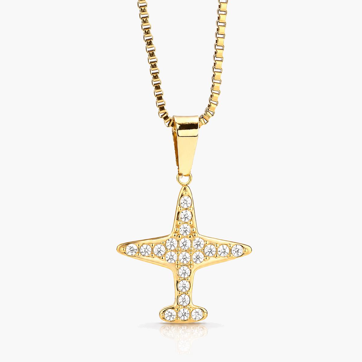 Trendy Airplane Pendant Necklace