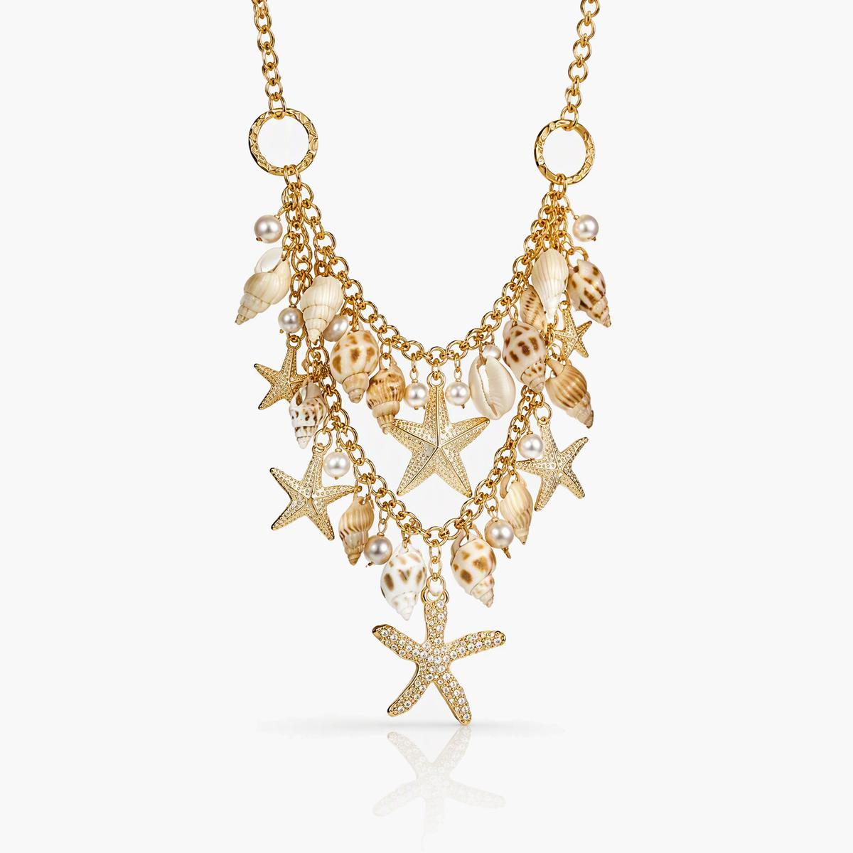 Boho Starfish & Shell Charm Necklace