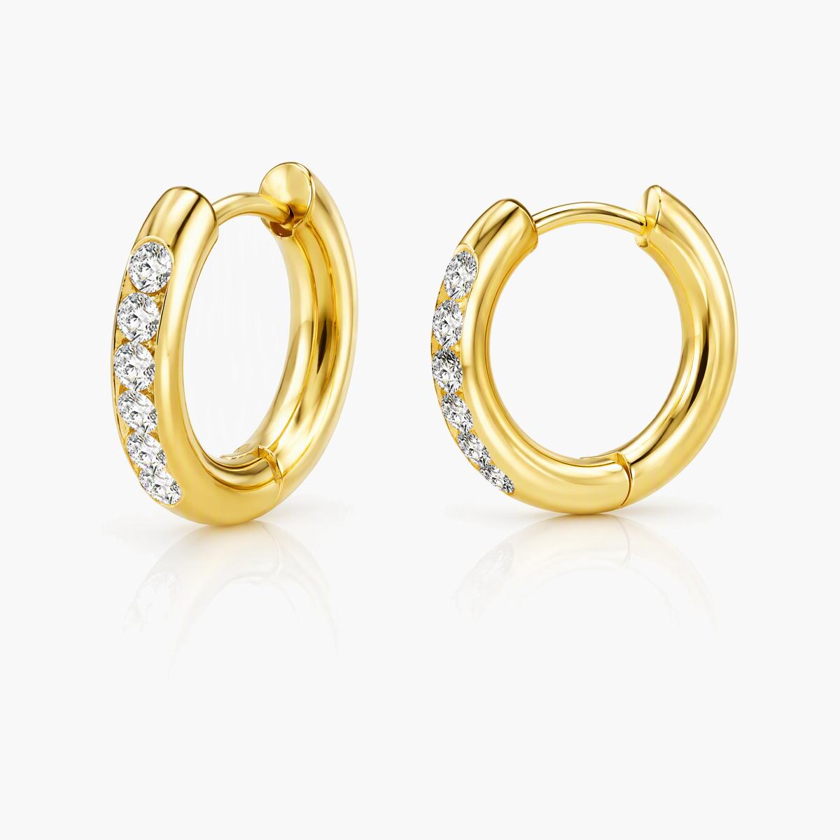 Dainty Paved Stone Huggie Earrings