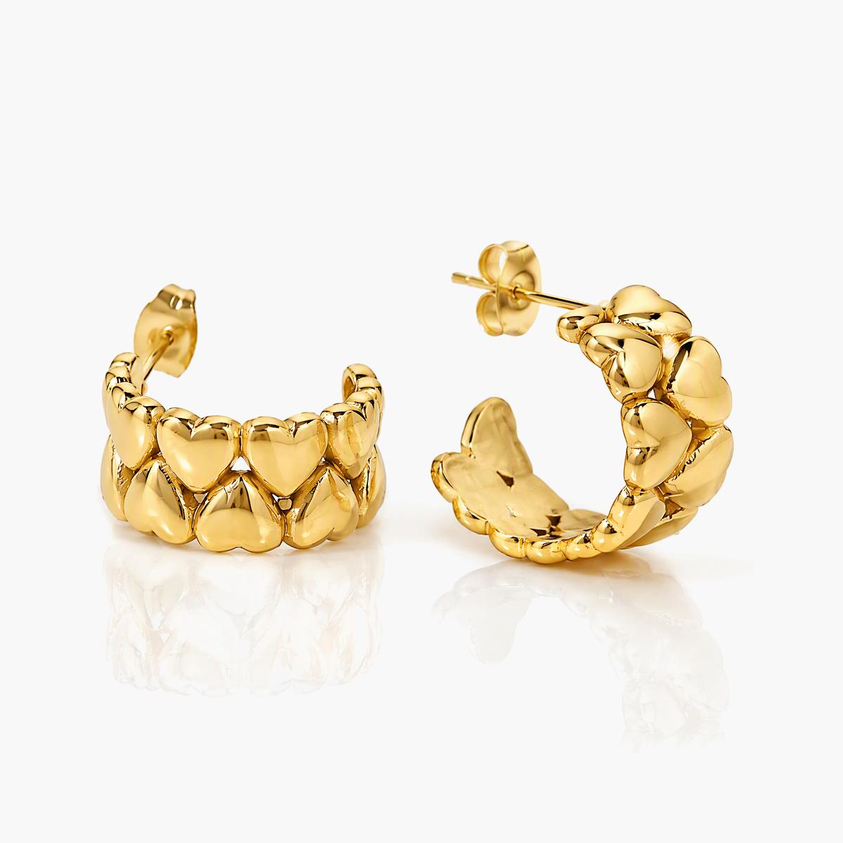Chunky Heart Hoop Earrings
