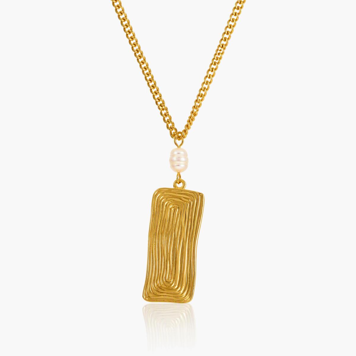 Pearl Geometric Pendant Necklace