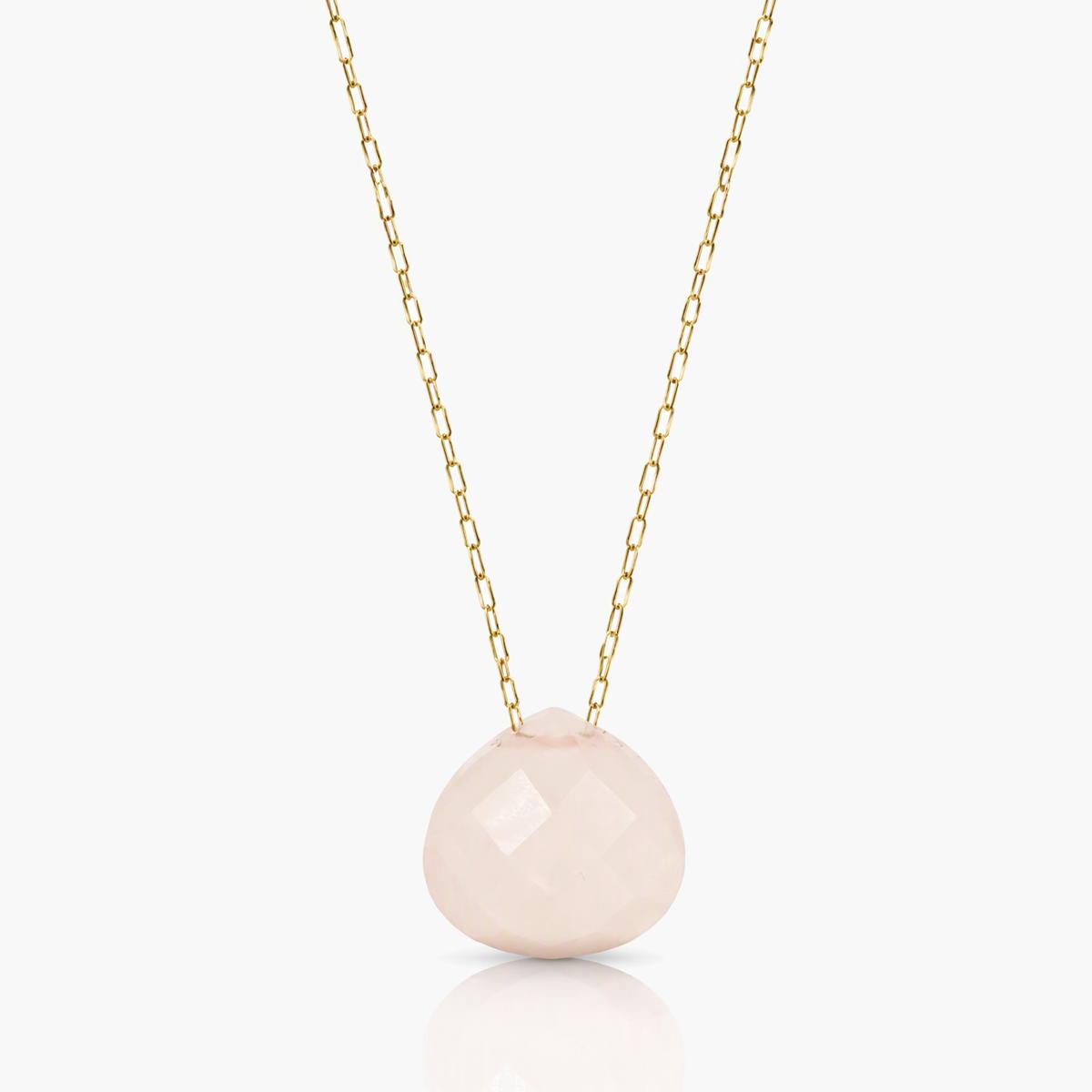 Dainty Faceted Stone Pendant Necklace
