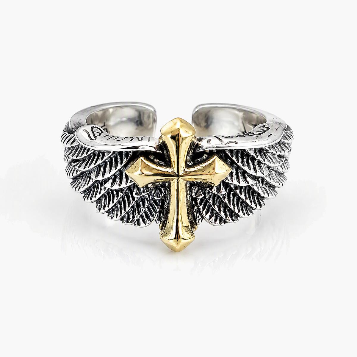 Vintage Winged Cross Ring