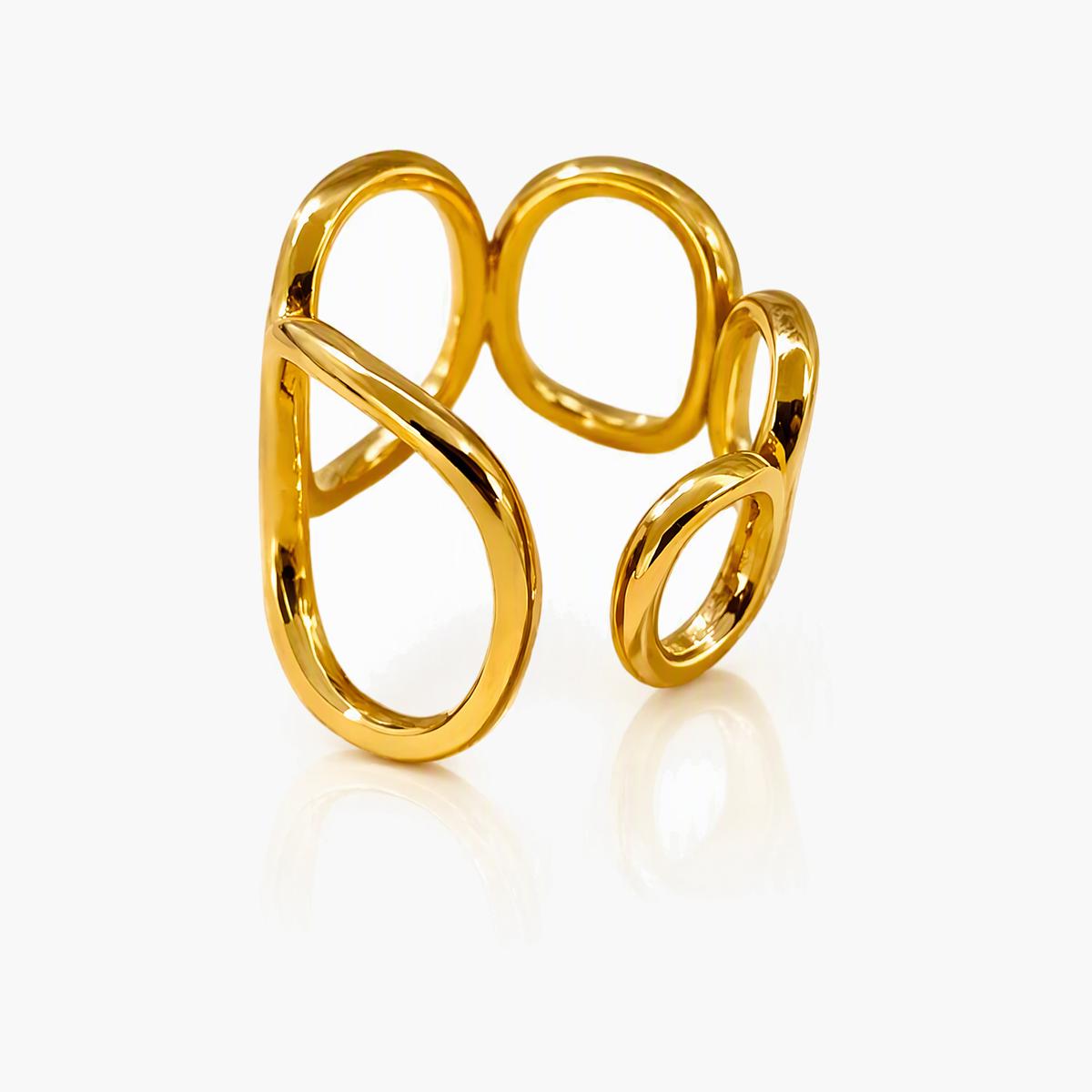 Minimalist Interlocking Loops Ring