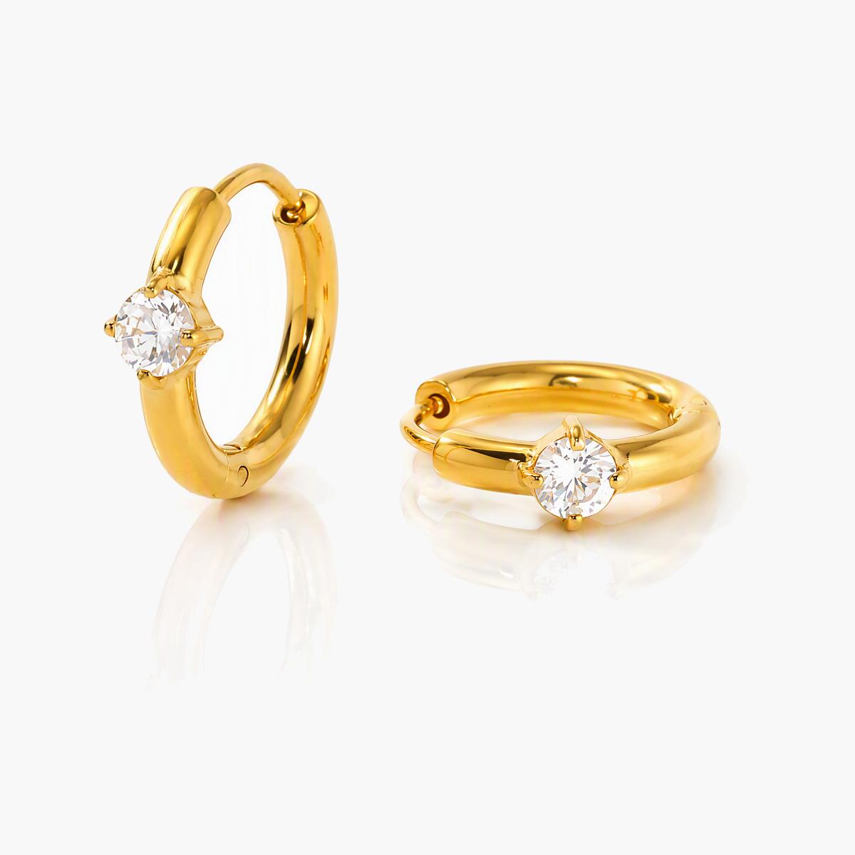 Dainty Leaf Branch Huggie Earrings